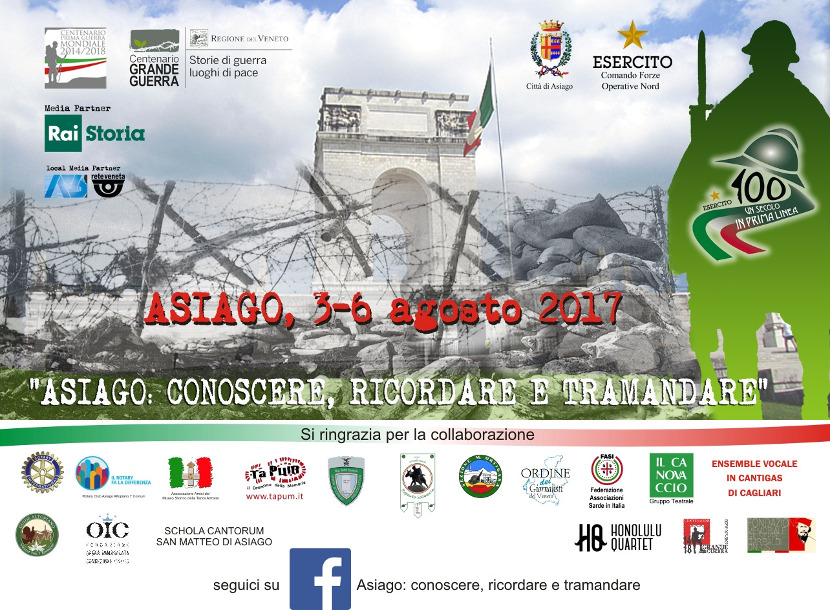 Asiago Grande Guerra con Esercito e Tapum